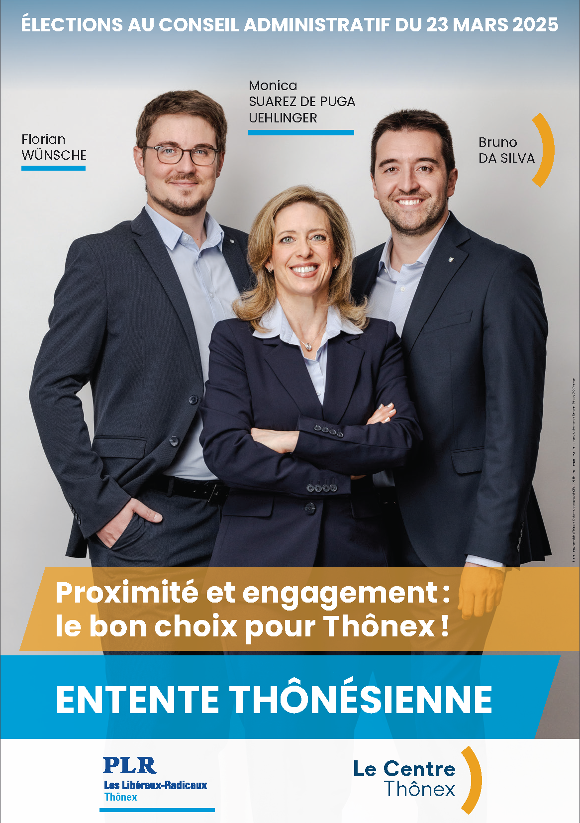 Entente thnsienne - Conseil administratif, da Silva, Wunsche, Suarez de Puga Uehlinger